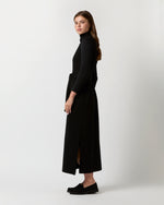 Load image into Gallery viewer, Maya Funnel-Neck Dress in Black Extra Fine Merino Wool
