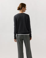 Load image into Gallery viewer, Kate V-Neck Sweater in Heather Charcoal Escorial Wool

