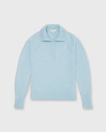 Load image into Gallery viewer, Blaire Johnny-Collar Jersey Sweater in Heather Sky Cashmere
