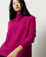 Load image into Gallery viewer, Elsey Funnel-Neck Sweater in Magenta Cashmere
