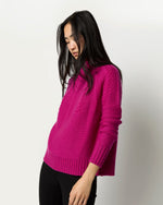 Load image into Gallery viewer, Elsey Funnel-Neck Sweater in Magenta Cashmere
