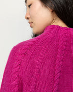 Load image into Gallery viewer, Elsey Funnel-Neck Sweater in Magenta Cashmere
