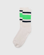 Load image into Gallery viewer, Retro Stripe Socks in Neon Green/Navy
