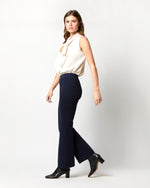 Load image into Gallery viewer, Lara Knit Flare Cropped Pant in Navy Supima Cotton
