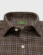 Load image into Gallery viewer, Otto Handmade Sport Shirt in Brown/Lavender/Olive Tattersall Flannel
