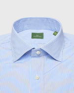 Load image into Gallery viewer, Spread Collar Dress Shirt in Dutch Blue Banker Stripe Poplin
