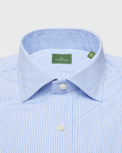 Spread Collar Dress Shirt in Dutch Blue Banker Stripe Poplin