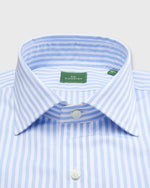 Load image into Gallery viewer, Spread Collar Dress Shirt in Dutch Blue Multi Stripe Poplin
