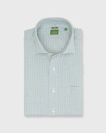 Load image into Gallery viewer, Slim-Fit Spread Collar Sport Shirt in Blue/Sage Tattersall Poplin
