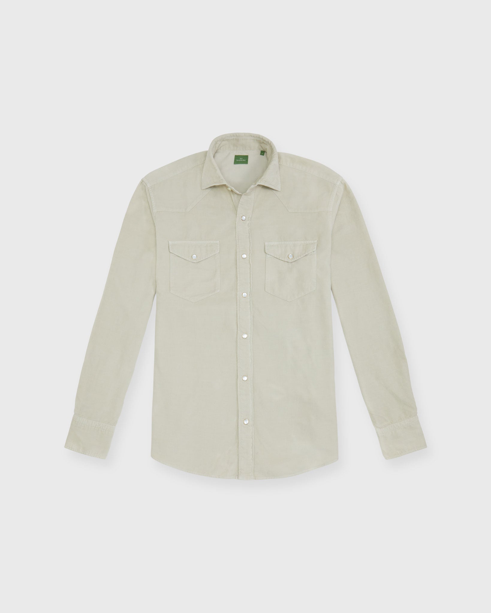 Western Work Shirt in Stone Corduroy