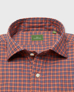 Load image into Gallery viewer, Spread Collar Sport Shirt in Ginger/Navy/Green Check Brushed Twill
