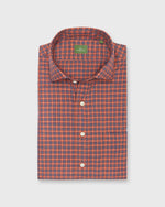 Load image into Gallery viewer, Spread Collar Sport Shirt in Ginger/Navy/Green Check Brushed Twill
