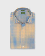 Load image into Gallery viewer, Slim-Fit Spread Collar Sport Shirt in Melon/Blue Gingham Poplin
