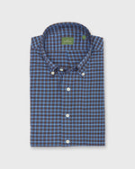 Load image into Gallery viewer, Button-Down Sport Shirt in Sky/Navy/Yellow Check Brushed Oxford
