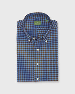 Button-Down Sport Shirt in Sky/Navy/Yellow Check Brushed Oxford