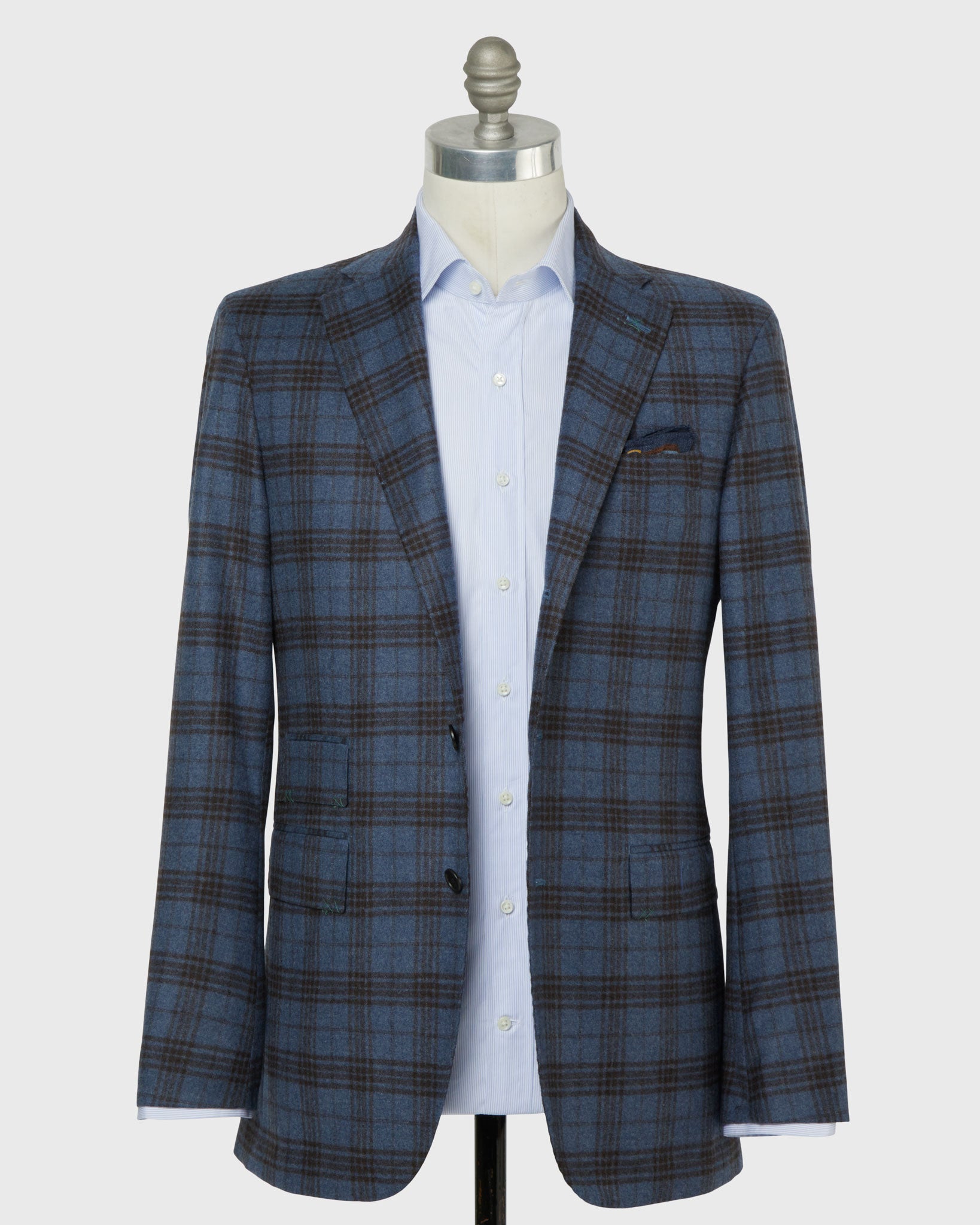 Virgil No. 4 Jacket in Blue/Brown Plaid Flannel