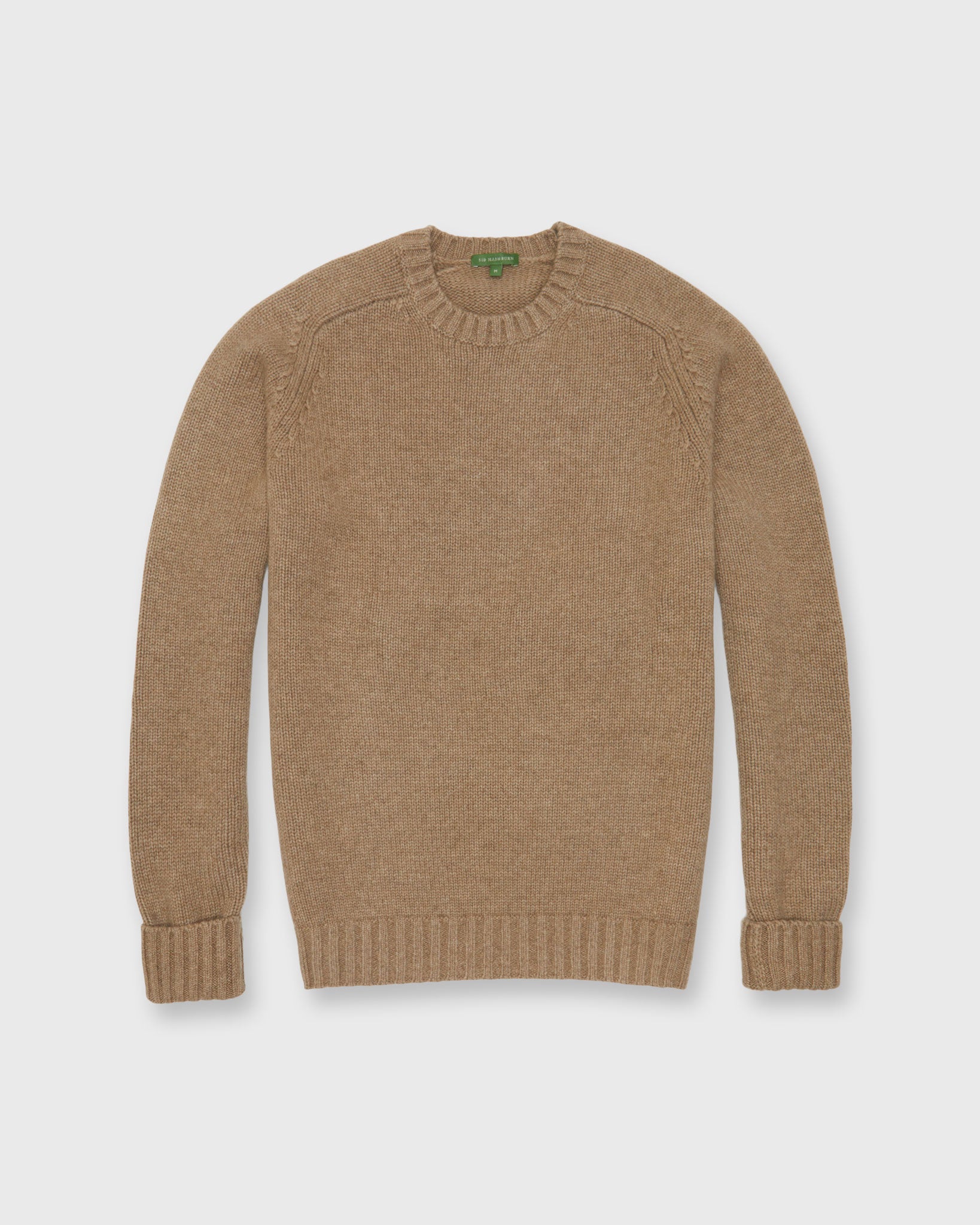 Mid-Gauge Crewneck Sweater in Heather Oat Cashmere