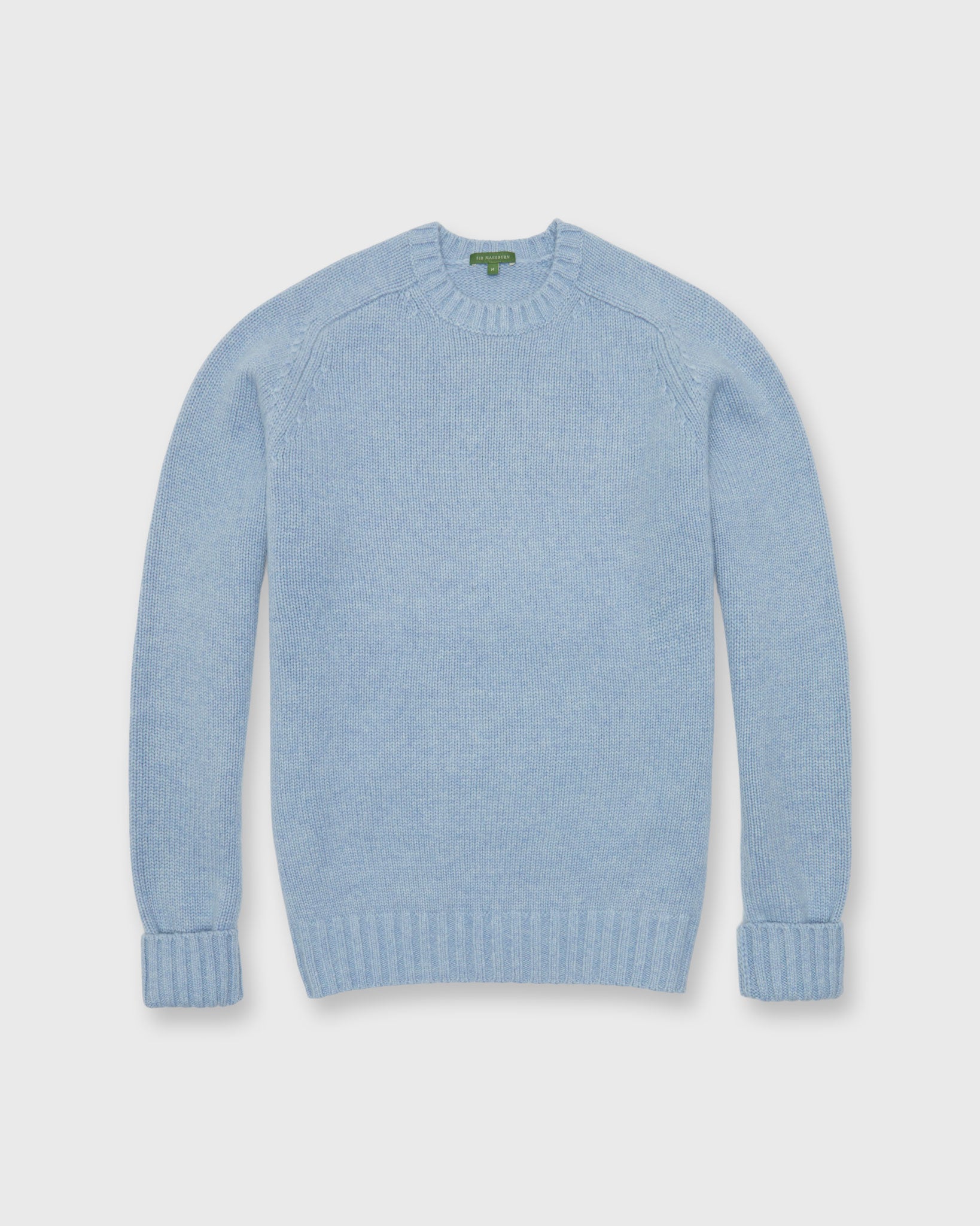 Mid-Gauge Crewneck Sweater in Heather Sky Cashmere