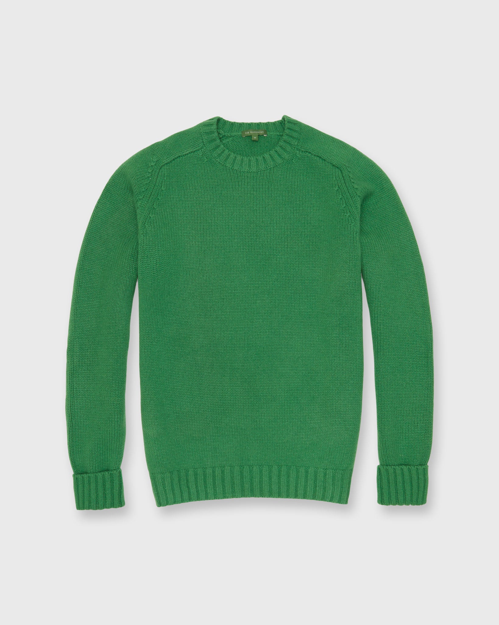 Mid-Gauge Crewneck Sweater in Leaf Cashmere