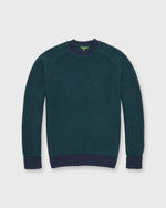 Load image into Gallery viewer, Honeycomb Crewneck Sweater in Indigo/Green Wool/Cotton Blend
