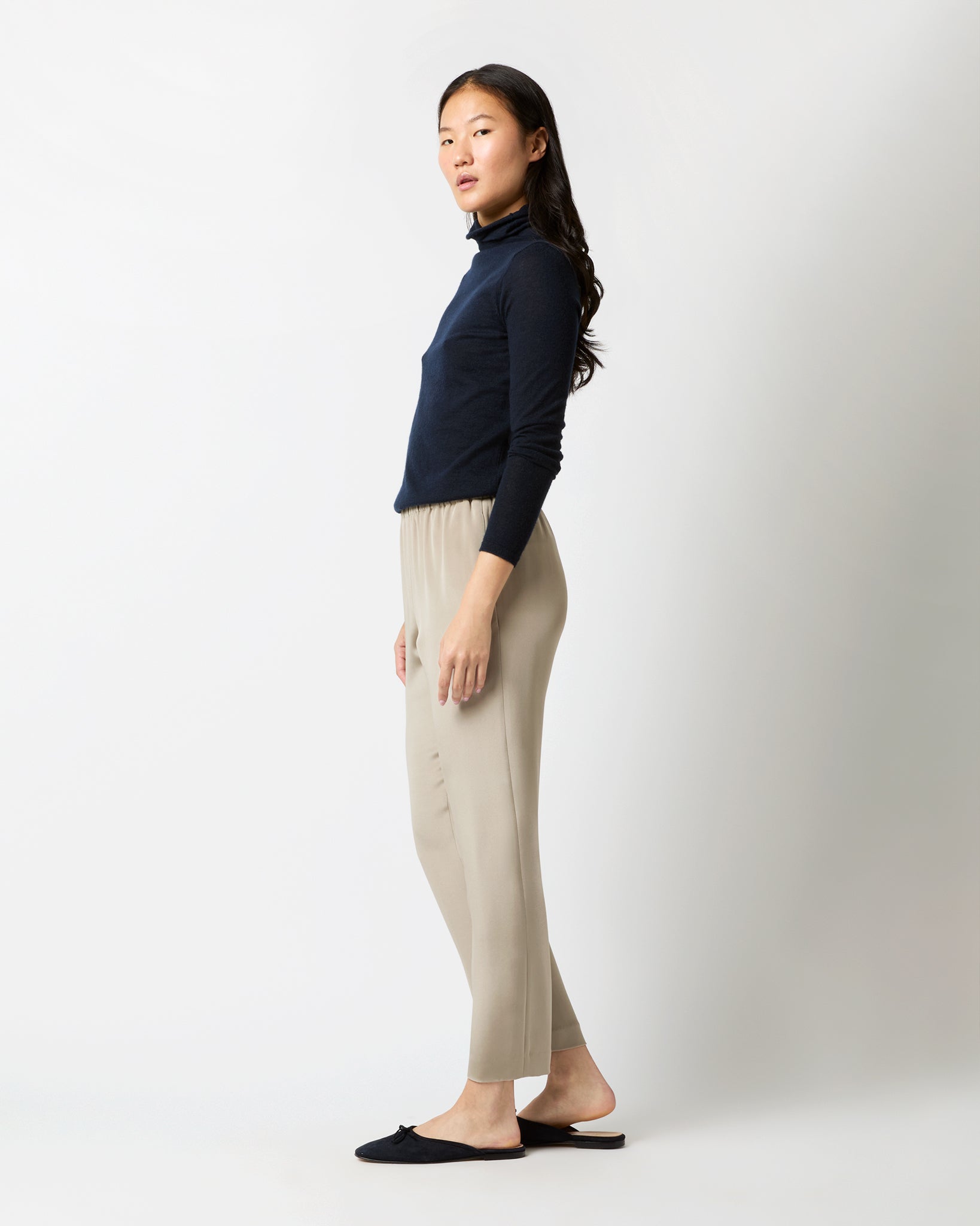 Nova Pant in Birch Washed Silk Crepe de Chine