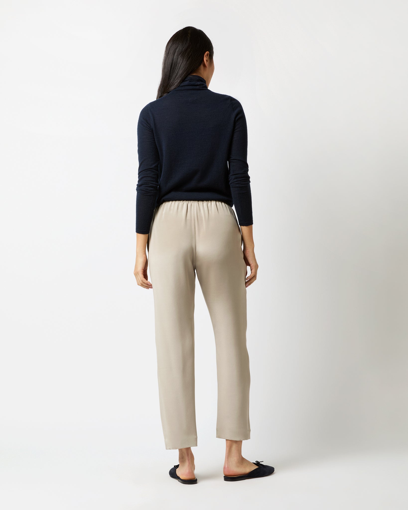 Nova Pant in Birch Washed Silk Crepe de Chine