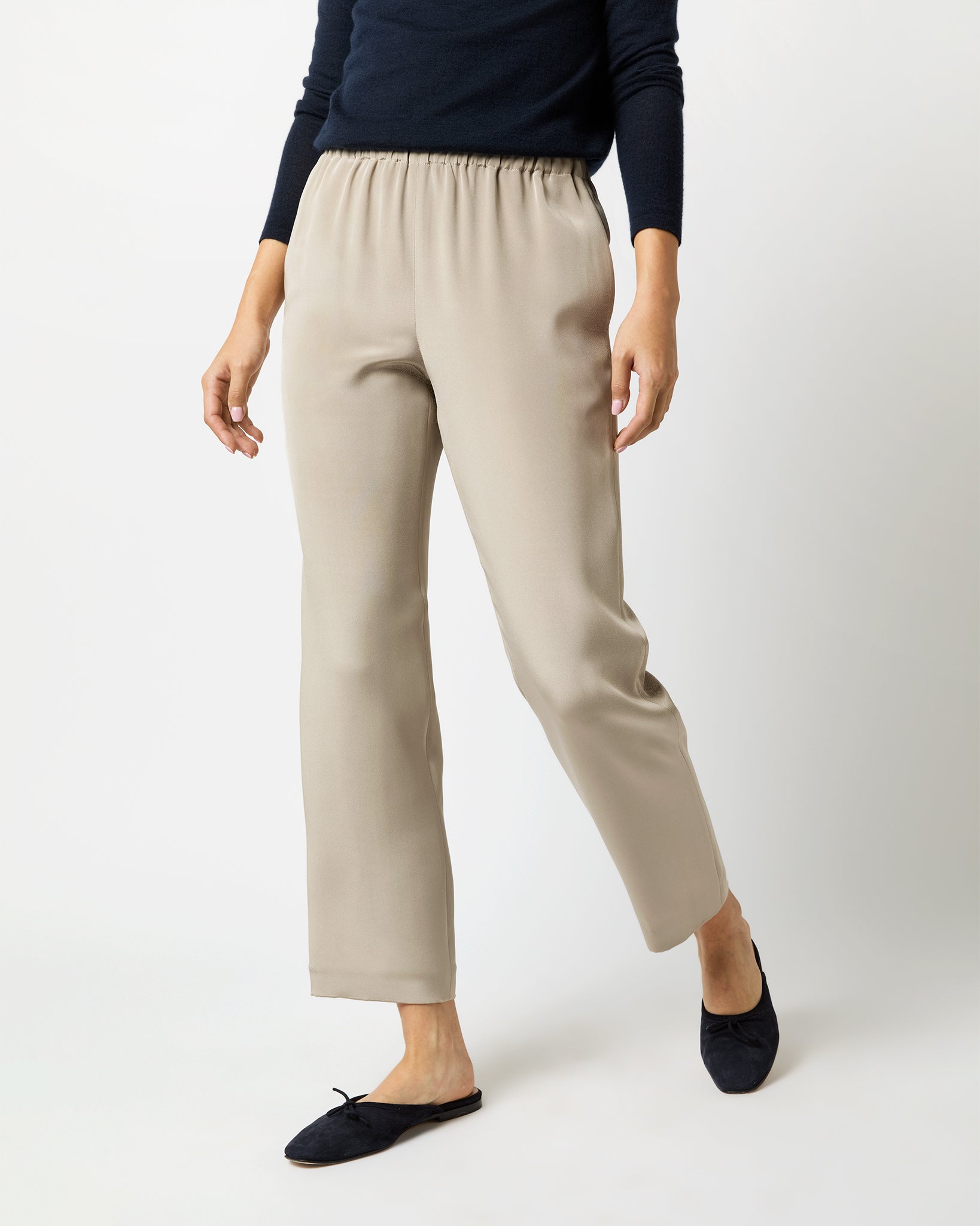 Nova Pant in Birch Washed Silk Crepe de Chine