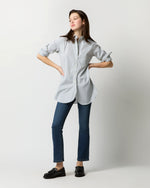 Load image into Gallery viewer, Boyfriend Shirt in White/Green Multi Stripe Poplin
