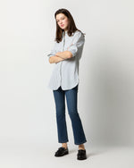 Load image into Gallery viewer, Boyfriend Shirt in White/Green Multi Stripe Poplin
