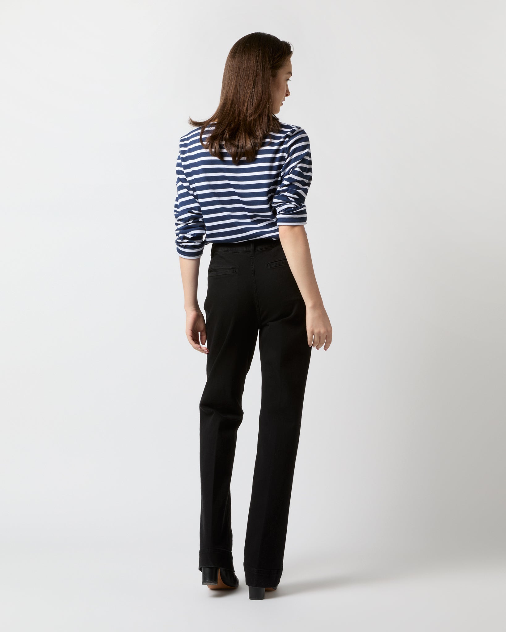 Sloane Trouser Jean in Black Stretch Denim