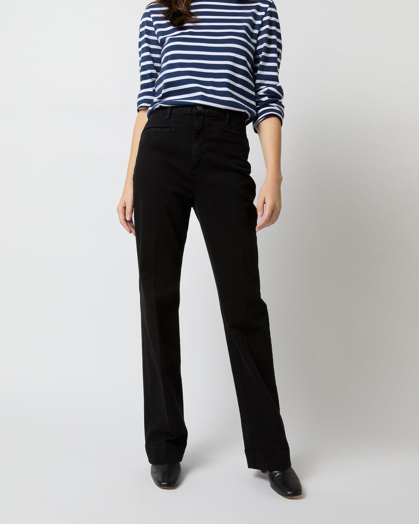 Sloane Trouser Jean in Black Stretch Denim