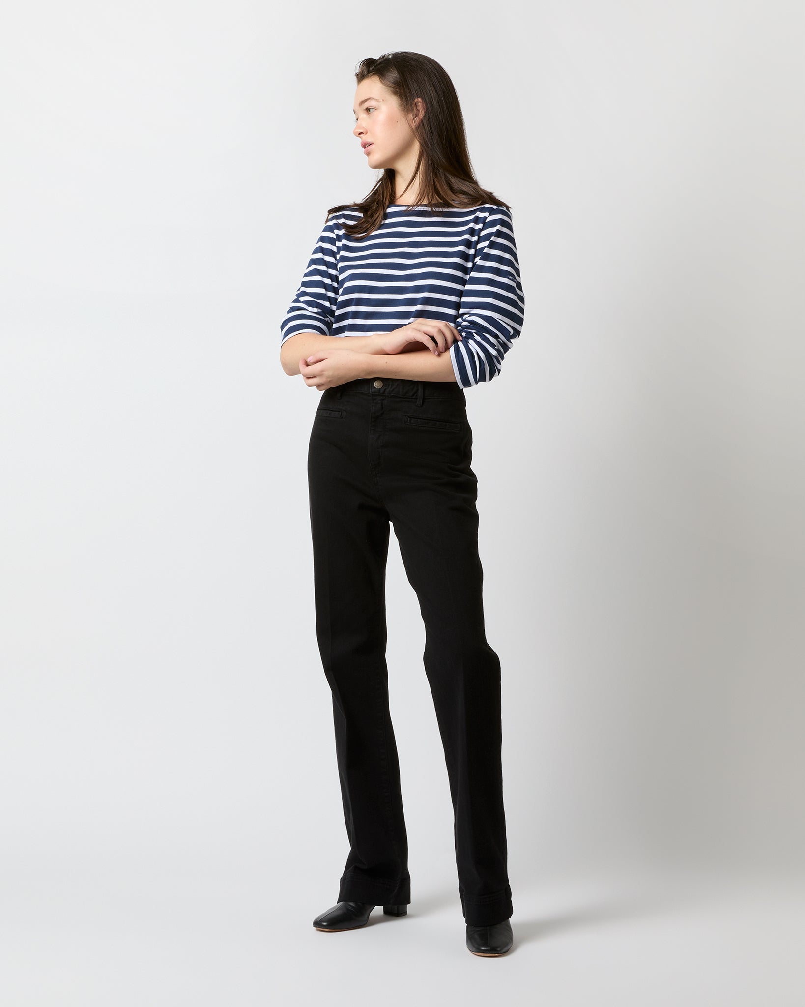 Sloane Trouser Jean in Black Stretch Denim