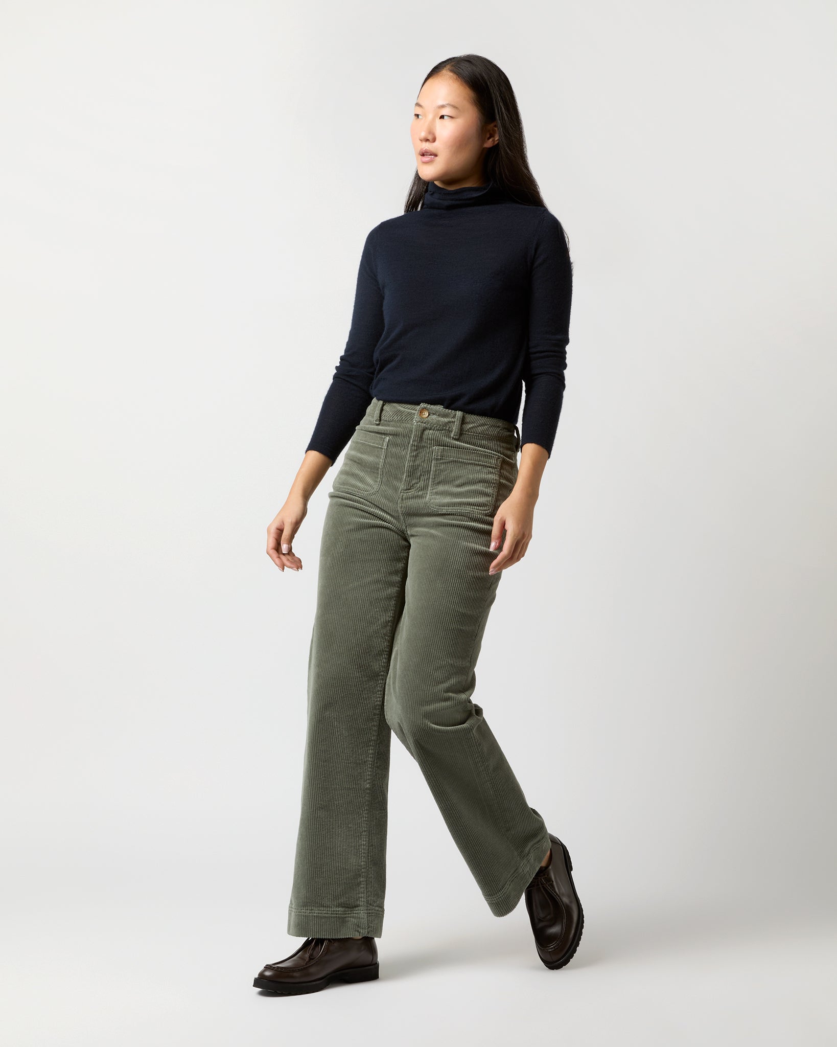 Coco Patch Pocket Jean in Blue Spruce Stretch Cord