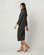 Load image into Gallery viewer, Evelyn Pull-On Skirt in Charcoal Stretch Hopsack
