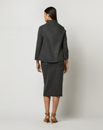 Load image into Gallery viewer, Evelyn Pull-On Skirt in Charcoal Stretch Hopsack
