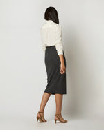 Load image into Gallery viewer, Evelyn Pull-On Skirt in Charcoal Stretch Hopsack
