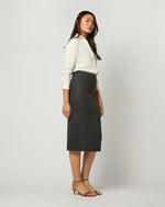 Load image into Gallery viewer, Evelyn Pull-On Skirt in Charcoal Stretch Hopsack
