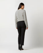 Load image into Gallery viewer, Fayette Flare Cropped Pant in Black Bi-Stretch Double-Faced Wool Blend
