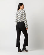 Load image into Gallery viewer, Fayette Flare Cropped Pant in Black Bi-Stretch Double-Faced Wool Blend
