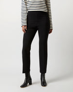 Load image into Gallery viewer, Fayette Flare Cropped Pant in Black Bi-Stretch Double-Faced Wool Blend
