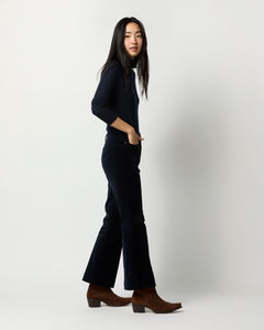 Kendall Flare 5-Pocket Jean in Navy Stretch Velveteen