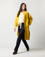 Load image into Gallery viewer, Valeria Coat in Harvest Yellow Double-Faced Wool Melton
