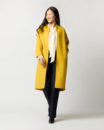 Load image into Gallery viewer, Valeria Coat in Harvest Yellow Double-Faced Wool Melton
