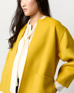 Load image into Gallery viewer, Valeria Coat in Harvest Yellow Double-Faced Wool Melton
