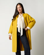 Load image into Gallery viewer, Valeria Coat in Harvest Yellow Double-Faced Wool Melton
