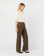 Load image into Gallery viewer, Frankie Pant in Brown Stretch Herringbone
