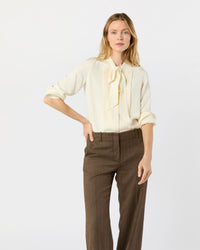 Marigold Blouse in Ivory Silk Crepe de Chine