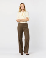 Load image into Gallery viewer, Frankie Pant in Brown Stretch Herringbone
