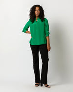 Load image into Gallery viewer, Natalia Blouse in Kelly Green Silk Crepe de Chine
