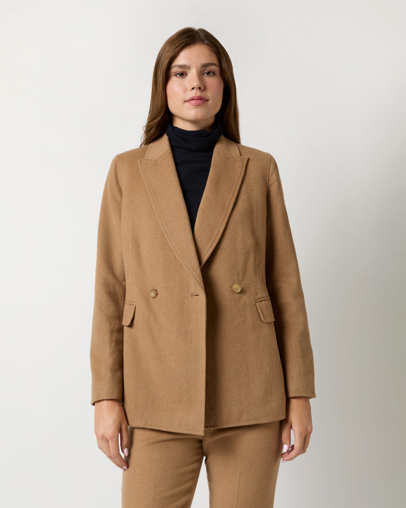 Constance Jacket in Camel Hair Flannel